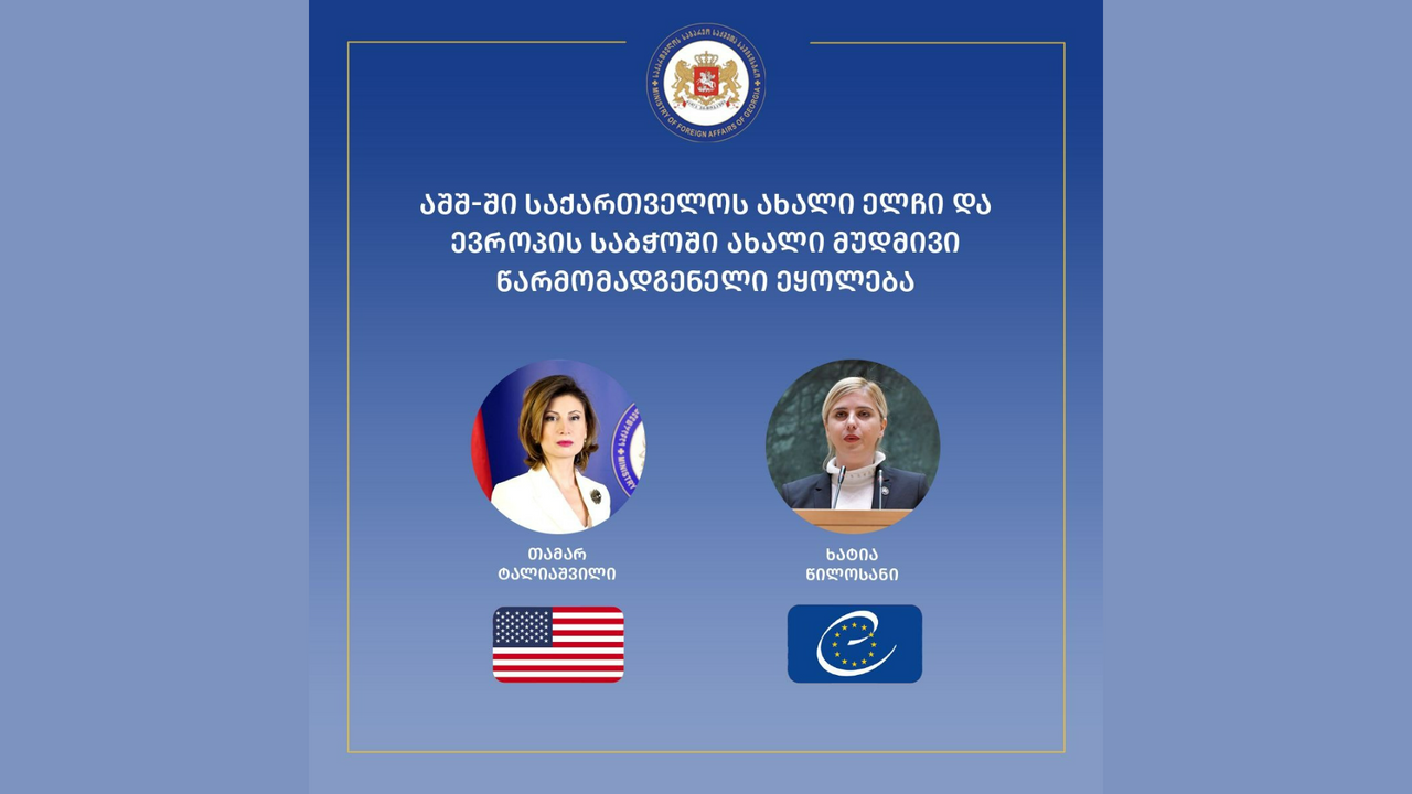 აშშ-ში საქართველოს ახალი ელჩი და ევროპის საბჭოში ახალი მუდმივი წარმომადგენელი ეყოლება